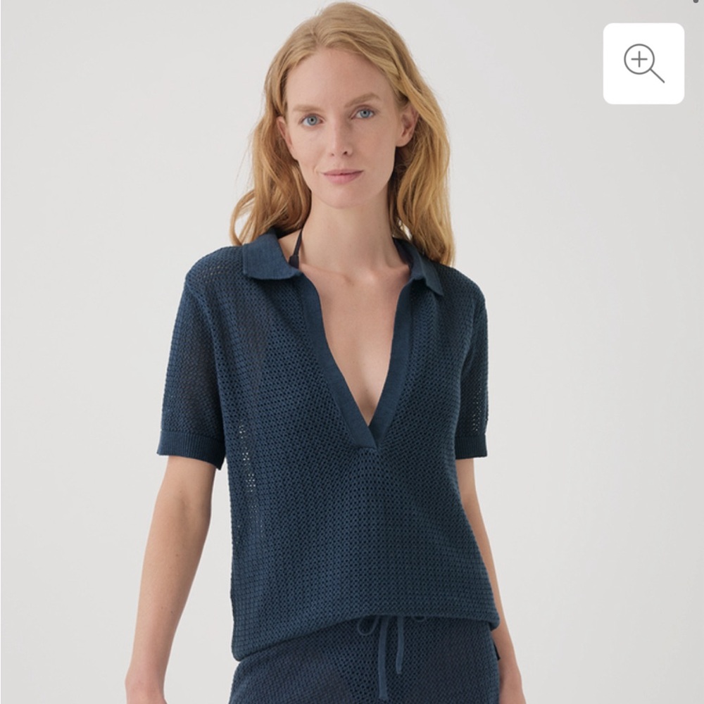 PACT Beachside Linen Crochet Tunic NWT